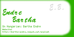 endre bartha business card